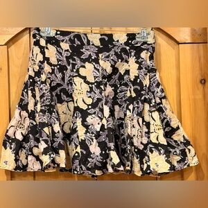 Free People-Floral Black and Cream Women's Skirt